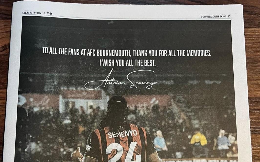 塞门约在报纸上刊登整版广告致谢樱桃球迷：祝你们一切顺利