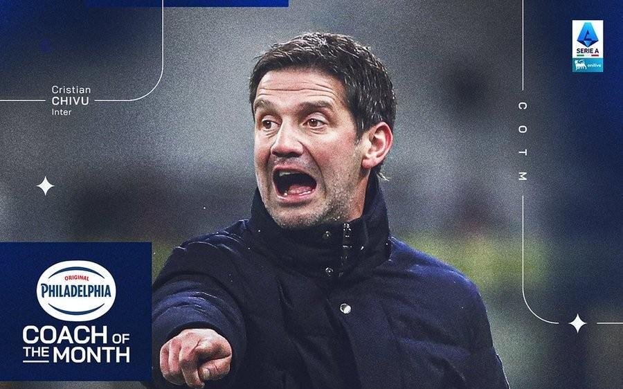 率国米5胜1平居榜首，齐沃当选意甲1月份最佳教练