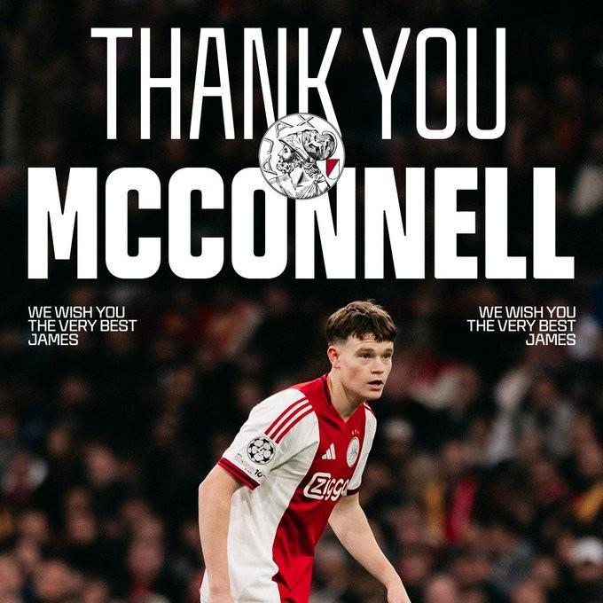 官方：麦康奈尔在阿贾克斯的租借期结束，将返回利物浦