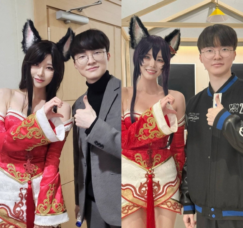 韩国美女Coser发文祝贺Faker出道12周年SKT玫瑰绝唱皇冠之主
