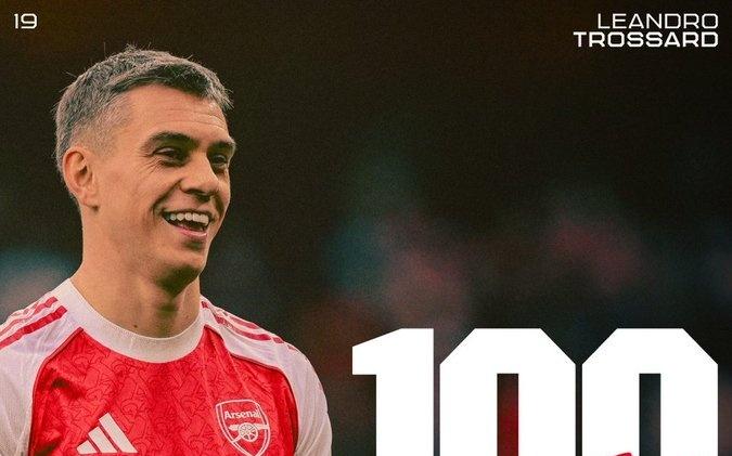 里程碑！特罗萨德迎来在阿森纳的第100场英超比赛