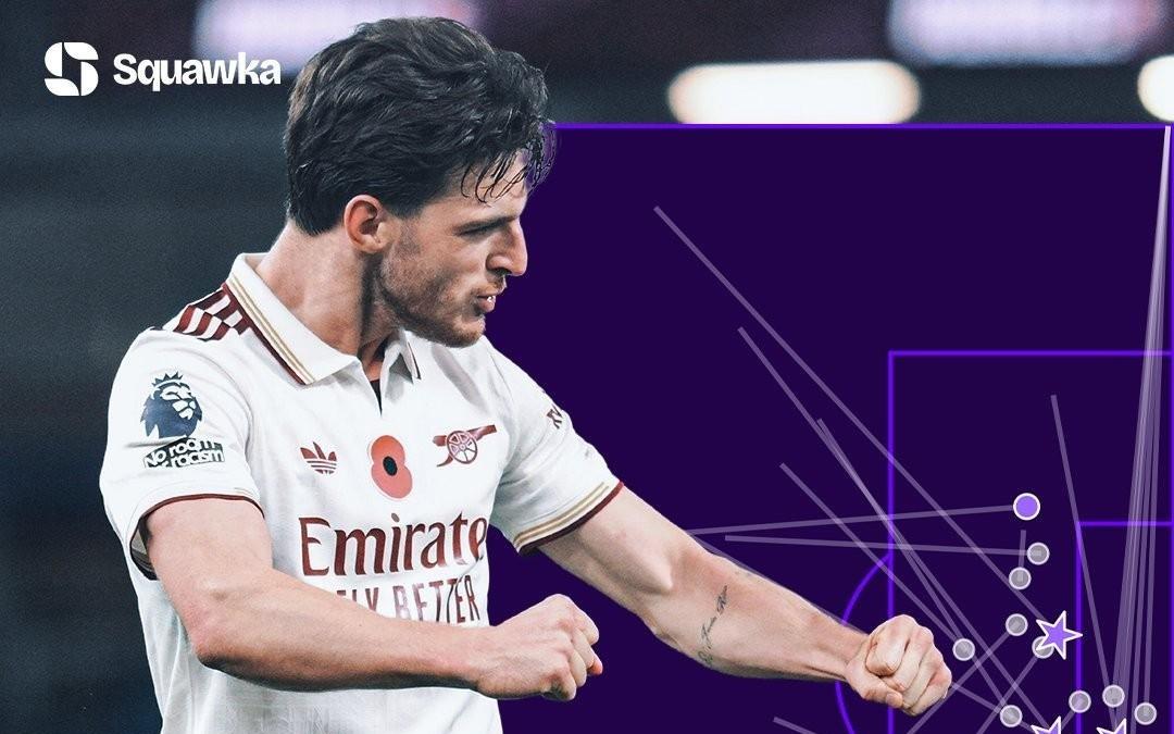 赖斯在2025年创造23次重大机会,英超球员同期最多