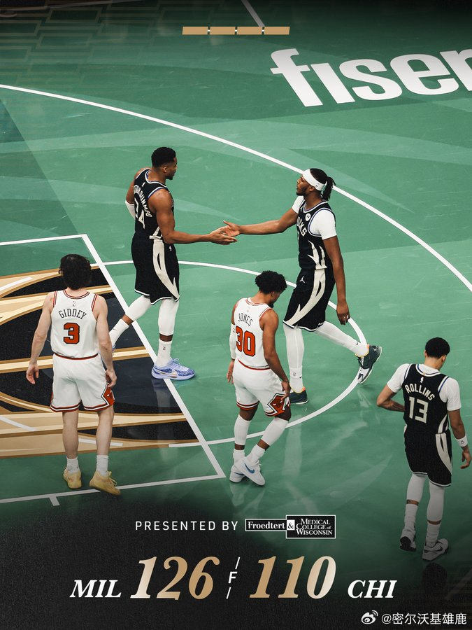 字母哥41+15+9雄鹿大胜公牛杯赛跨赛季9连胜+哈姆15胜0负