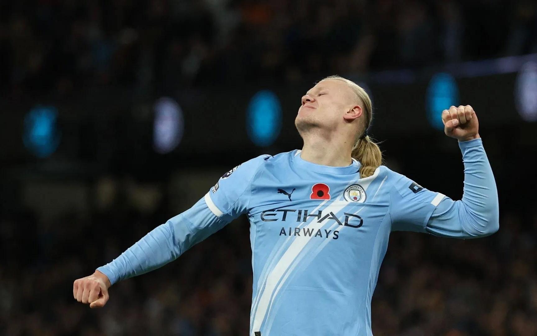 没悬念哈兰德只需在16轮进2球，即可