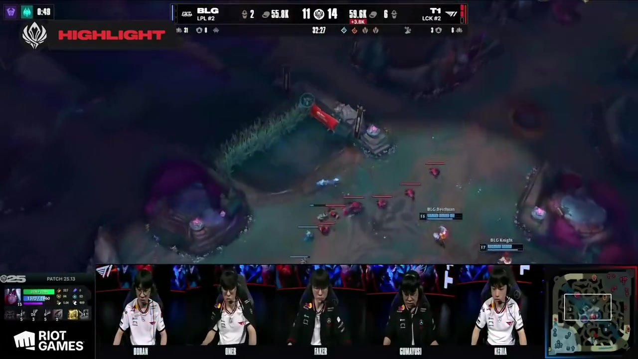 T1BLG第三局赛事语音，Doran：躺赢了Guma：打得很好呀