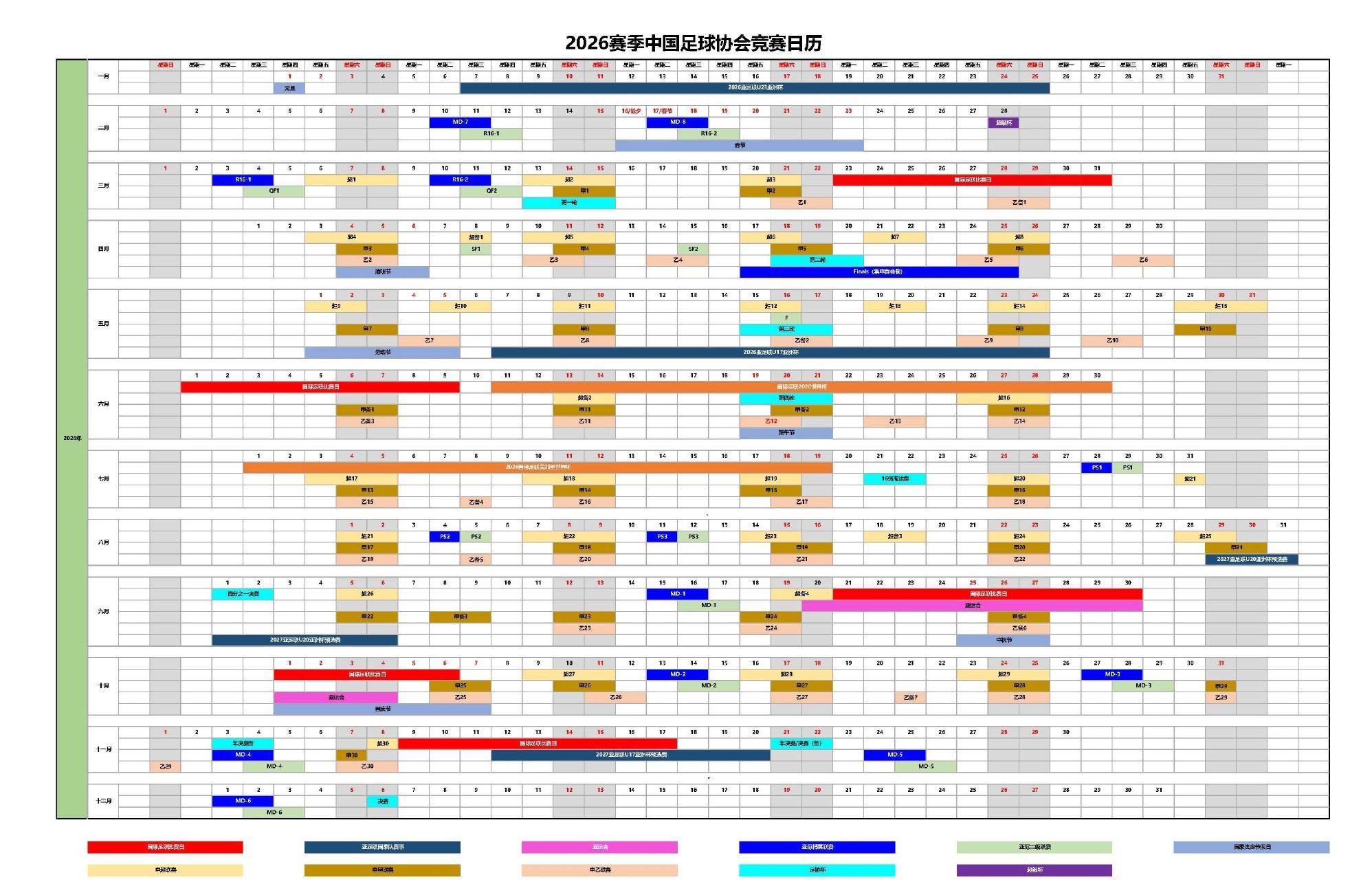 足协官宣：2026赛季中超联赛3月6日开赛，世界杯期间正常比赛