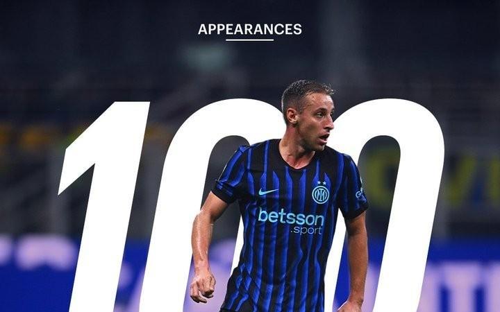 里程碑，弗拉泰西完成了代表国米的第