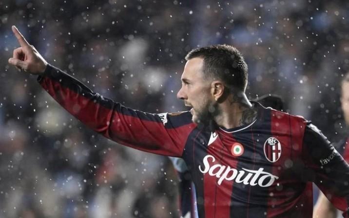 双响逆转塞尔塔,贝司机成博洛尼亚近26年欧战单场进球2+第一人