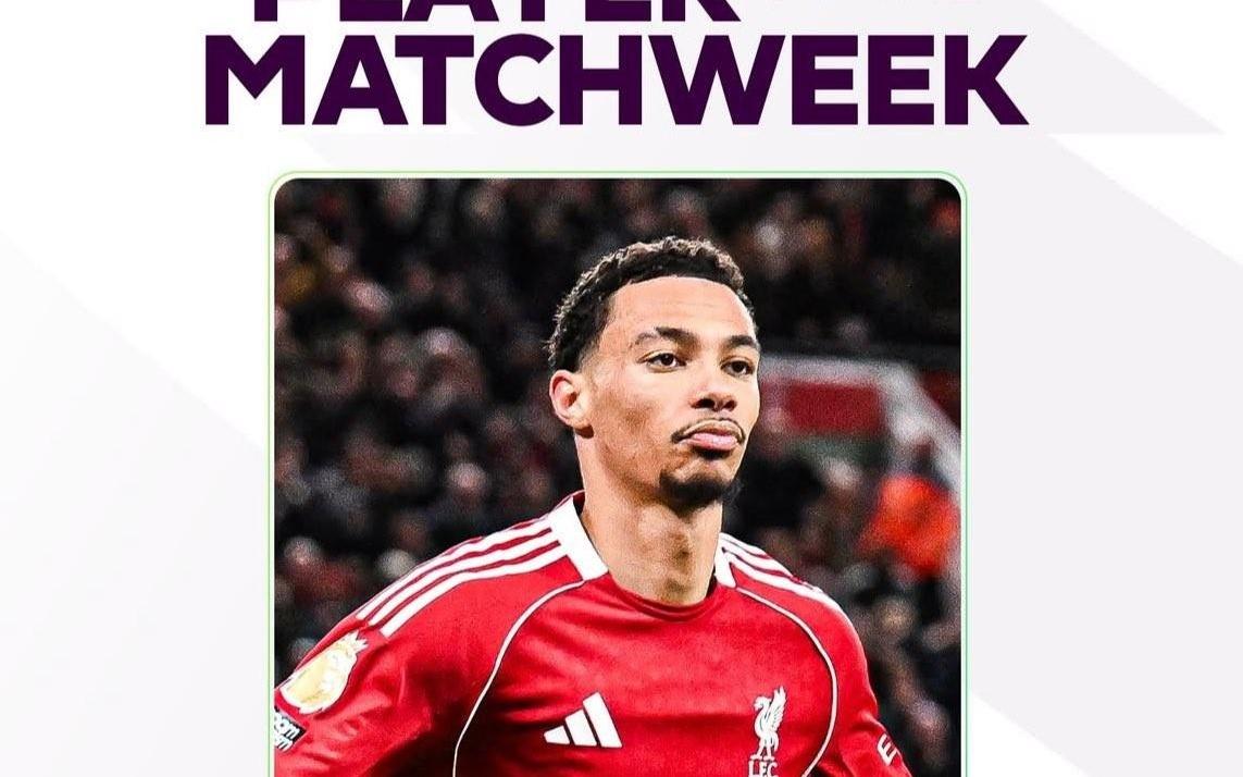 梅开二度,埃基蒂克当选英超第16轮最佳球员