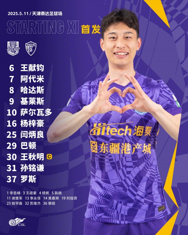 天津津门虎今日首发！