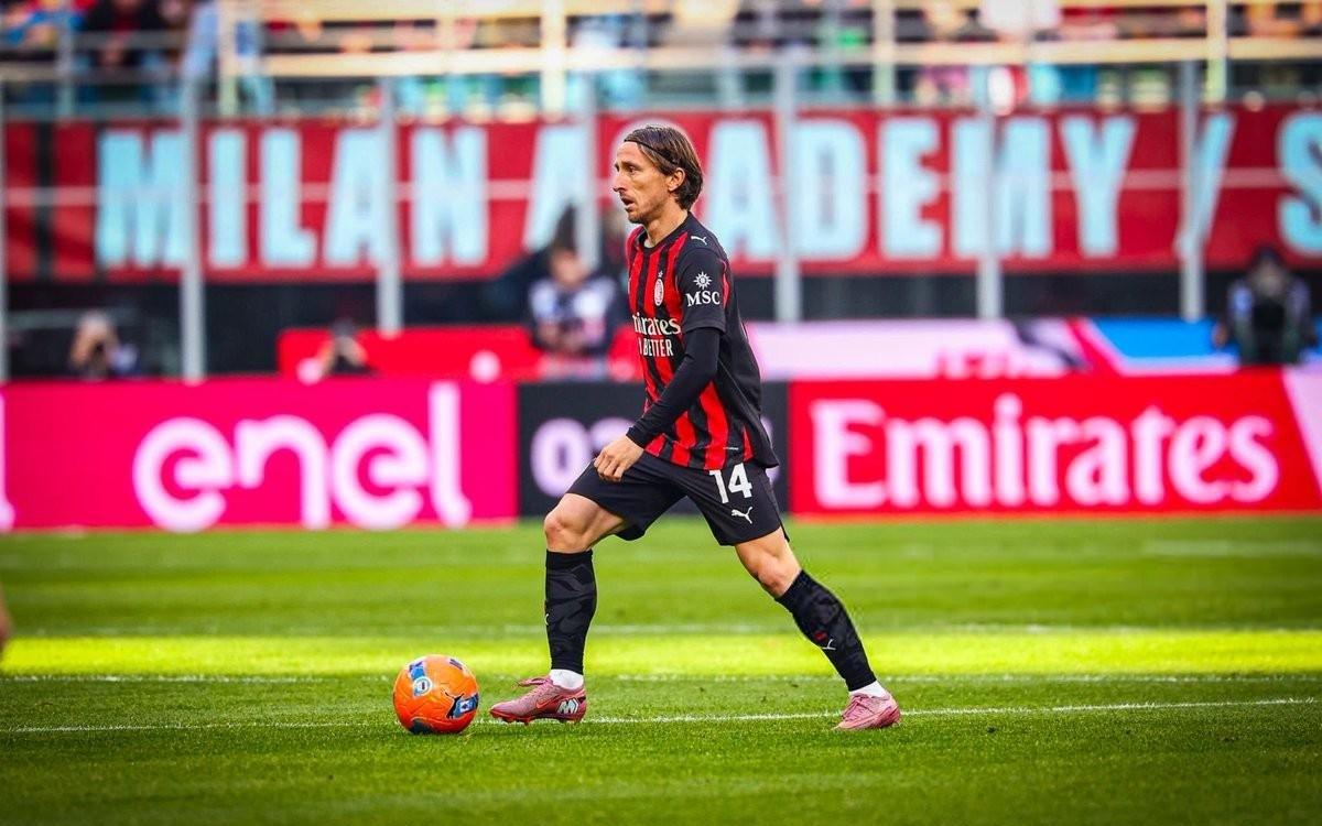 莫德里奇全场触球120次评分7.4,连续11场意甲首发打满90分钟