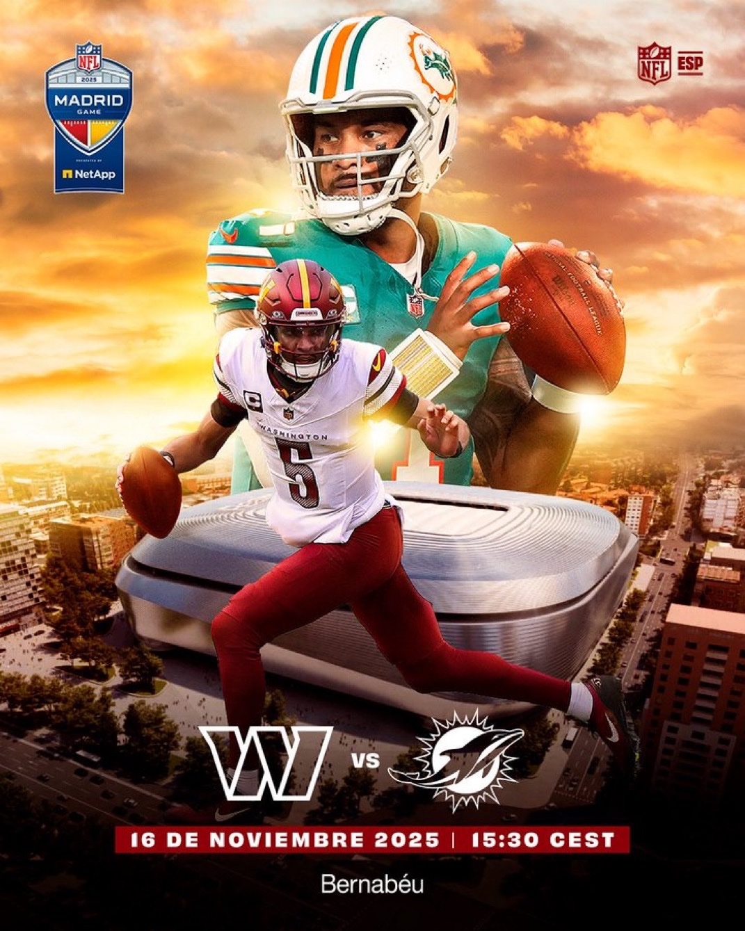 马卡：作为国际扩张战略的一部分，NFL赛事即将在伯纳乌球场举行