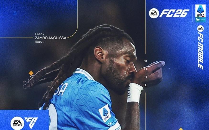 官方:那不勒斯中场安古伊萨当选意甲10月最佳球员