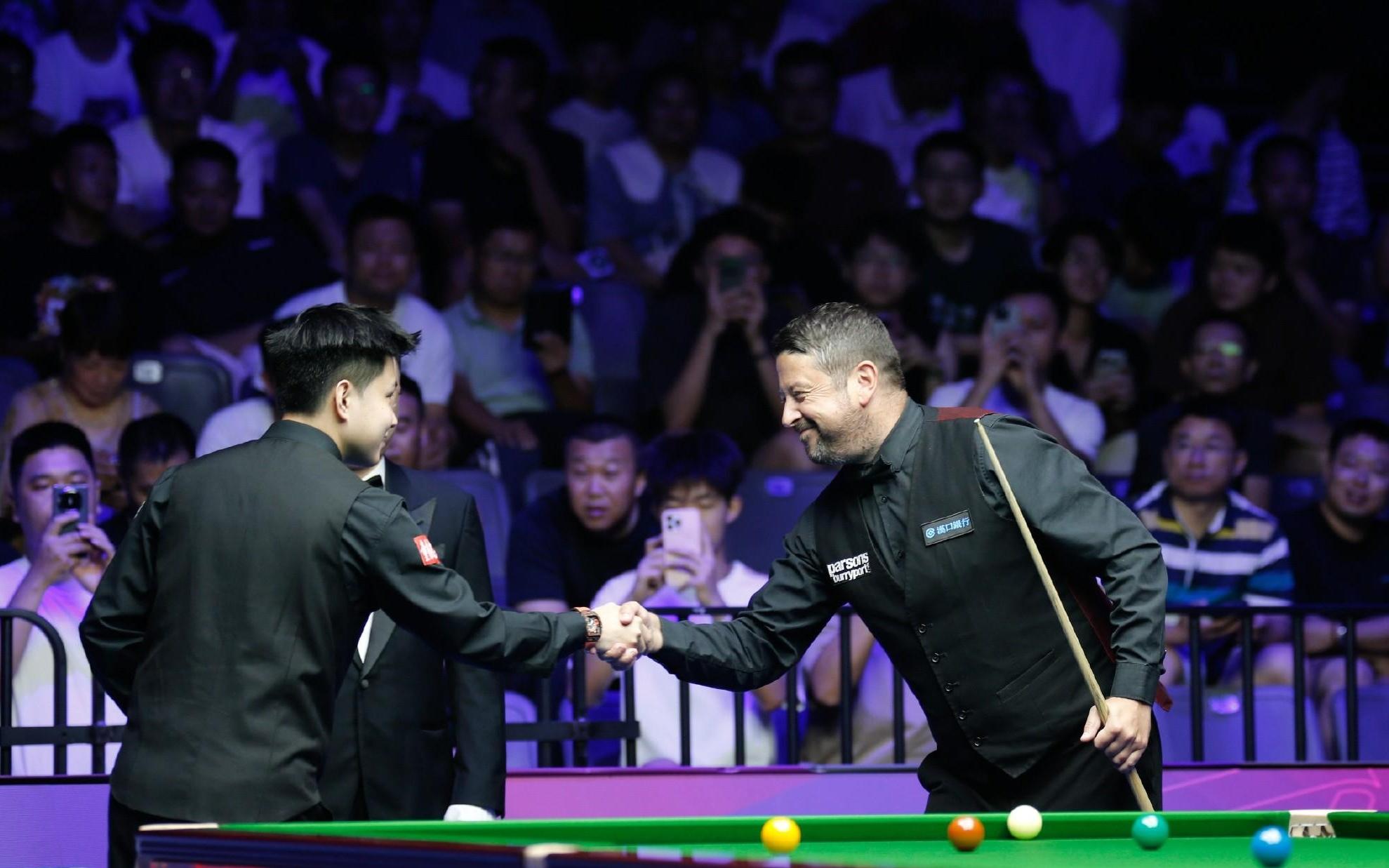 斯诺克武汉赛：赵心童2杆破百53史蒂文斯，小特、袁思俊晋级