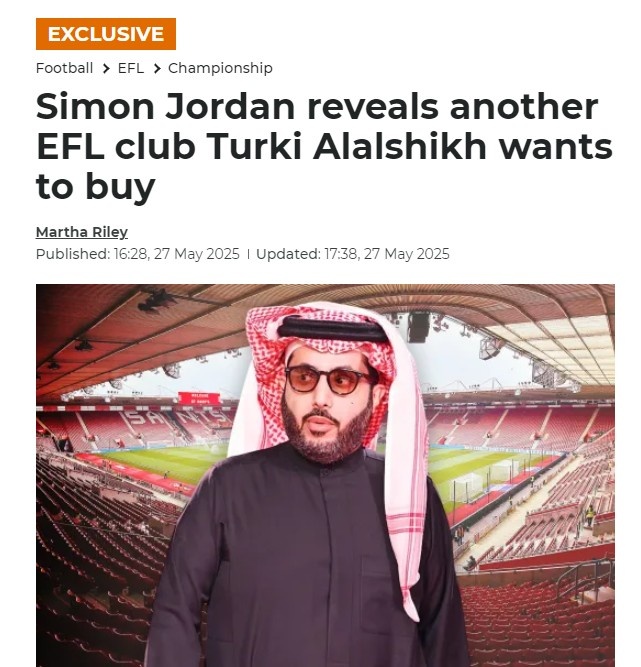 talkSPORT：沙特拳击主管图尔基阿拉什赫有意收购英格兰的球队