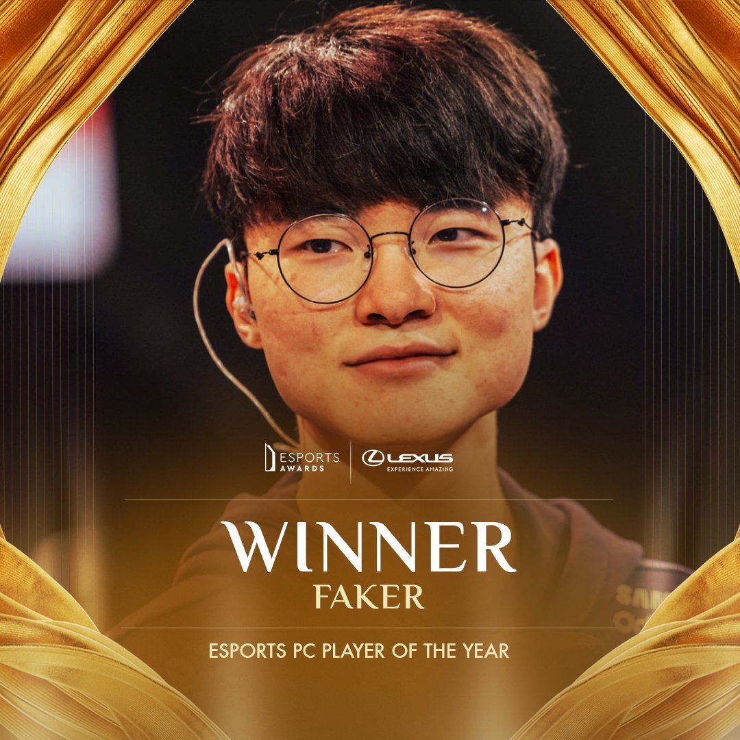 EsportsAwardsPC电子竞技年度最佳选手：Faker