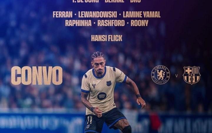 巴薩客戰(zhàn)切爾西大名單：拉什福德復(fù)出，佩德里繼續(xù)缺陣