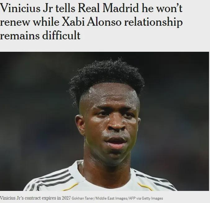 TA：维尼修斯告知皇马无意续约！曼晚：曼