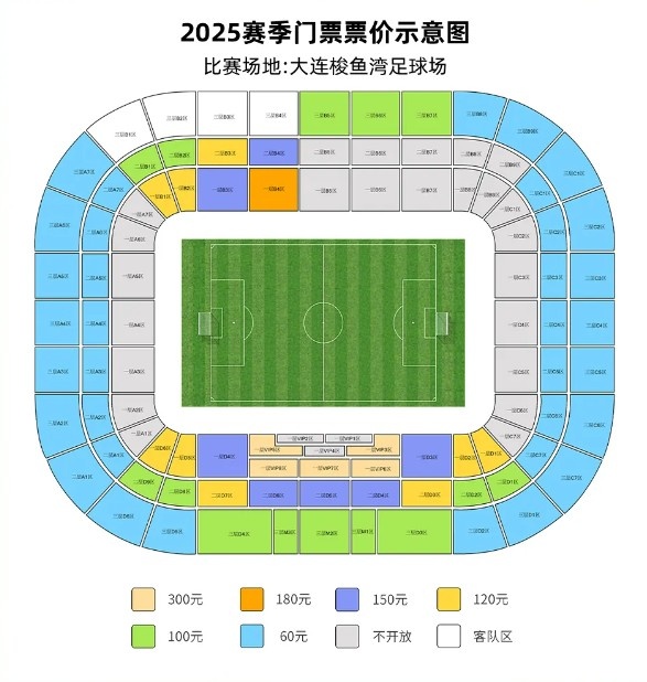 大连英博vs梅州客家票务公告：明天14点开票，票价60元300元
