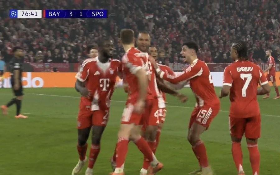 铁树开花,拜仁后卫约纳坦塔斩获欧冠生涯首球