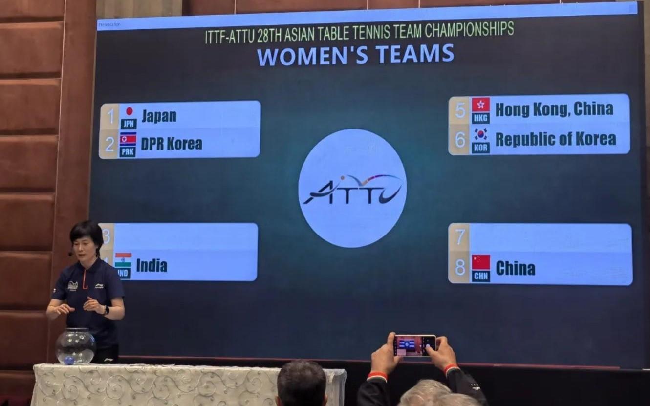 乒乓球亚锦赛抽签:中、日、韩男乒同半区