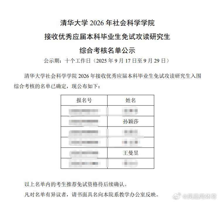 祝贺，孙颖莎和王曼昱将免试进入清华大学攻读研究生