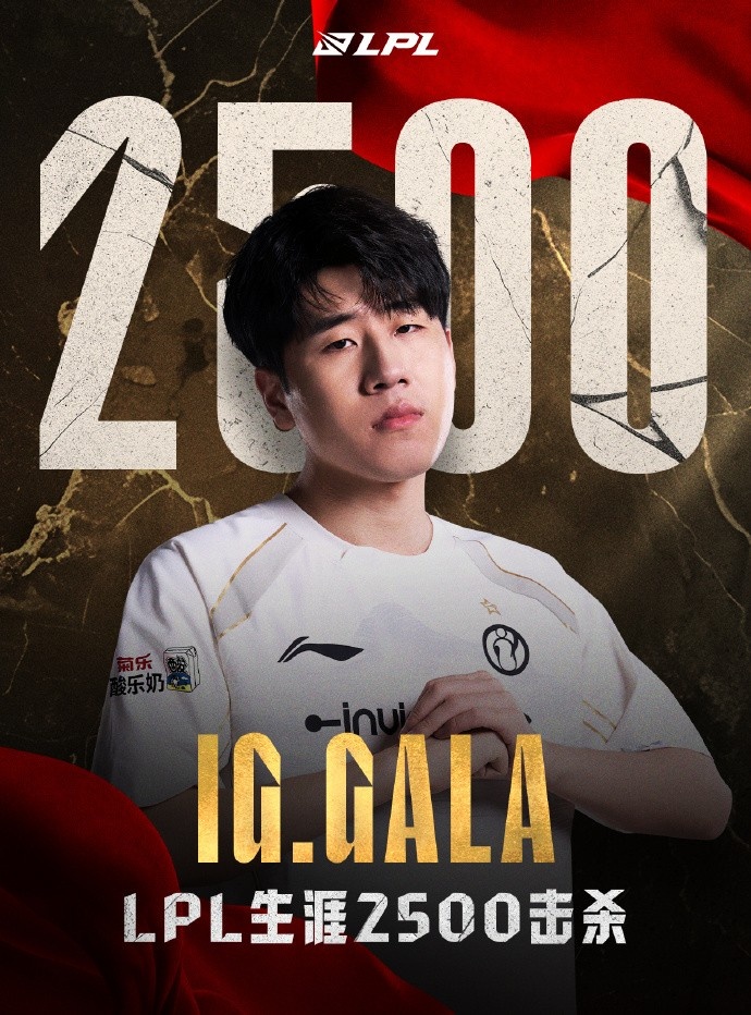 里程碑：GALA达成LPL2500击杀成就
