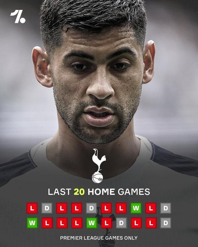 主场虫，热刺近20个英超主场战绩为3胜5平12负