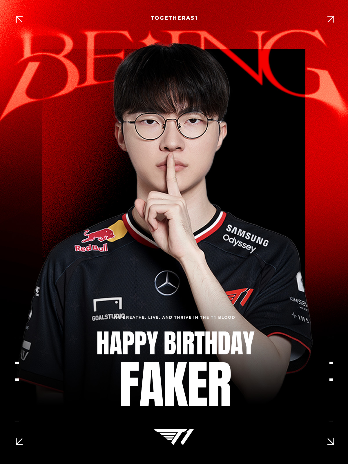 T1庆祝Faker的29岁生日快乐：WolfBang老队友一起聚餐庆祝