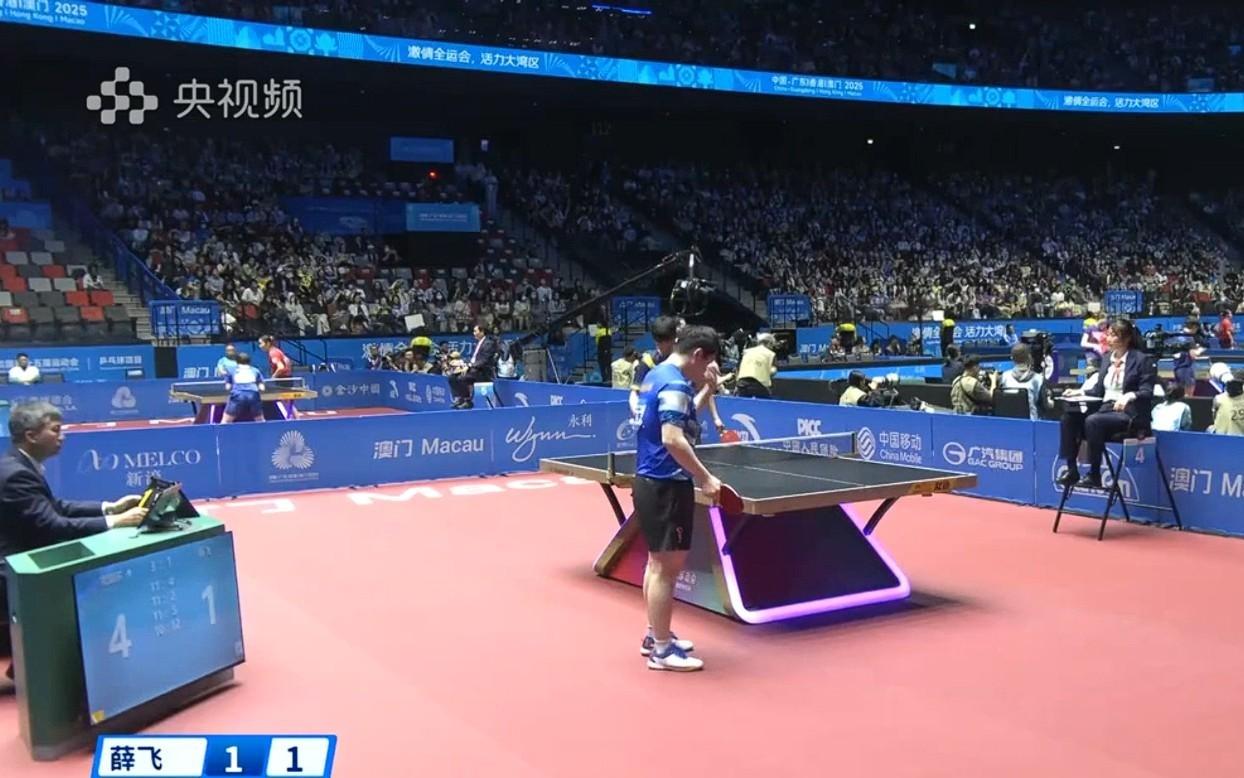 樊振东41战胜薛飞,顺利晋级全运会男单八强