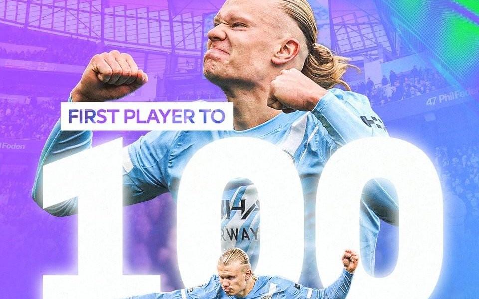 102分,哈兰德是本赛季英超范特西首位突破100分的球员