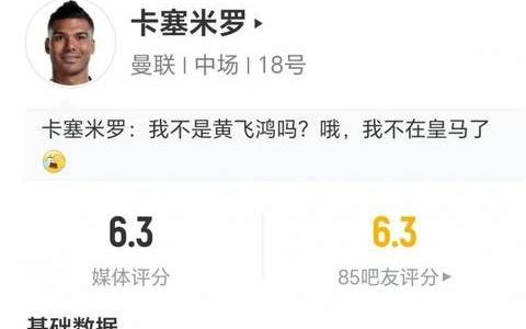 两黄变一红被罚下，卡塞米罗数据：1射1正进1球，1次关键传球