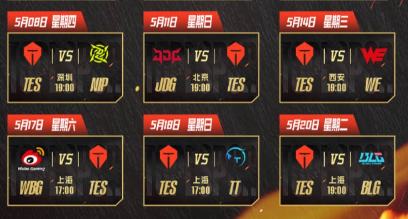 去把BLG叫来！TES后续连续交手3场登峰组倒数队伍收官战对阵BLG