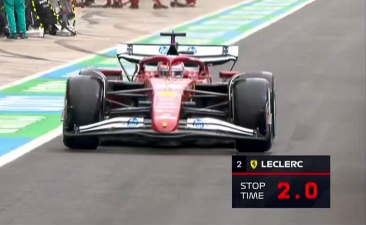 没掉链子！F1匈牙利站第19圈，勒克莱尔进站换胎仅耗时2.0秒