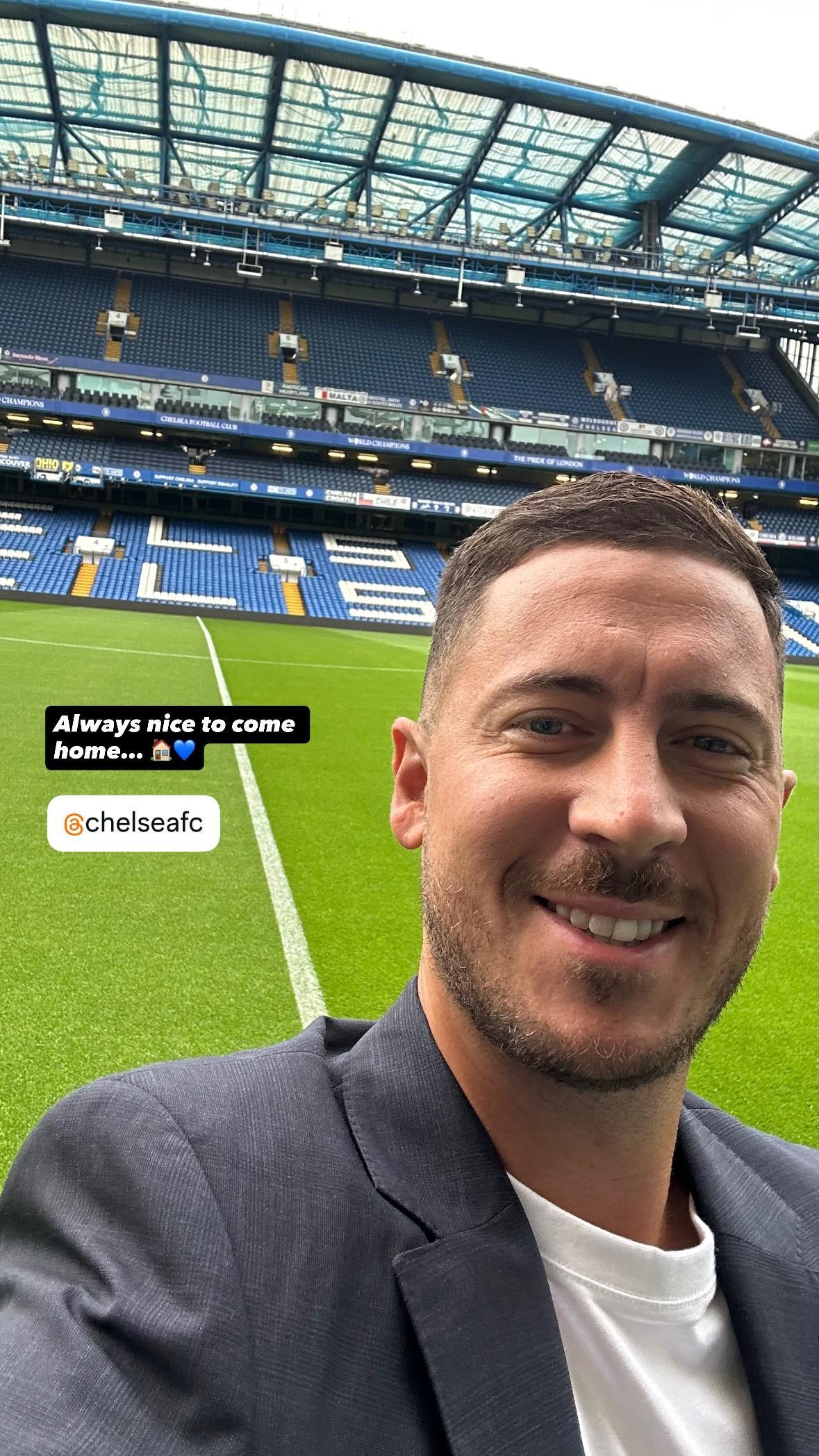 即将出战传奇赛,阿扎尔晒重返斯坦福桥照片:回家总是很美好