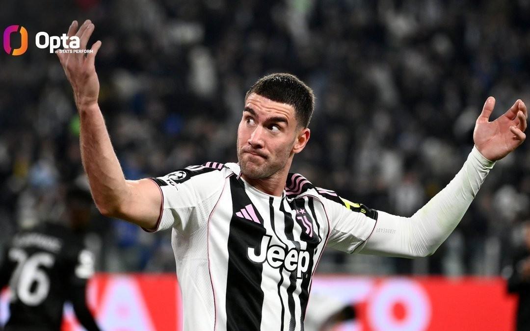 弗拉霍维奇在尤文前20场欧冠打入9球,仅次于C罗和伊瓜因