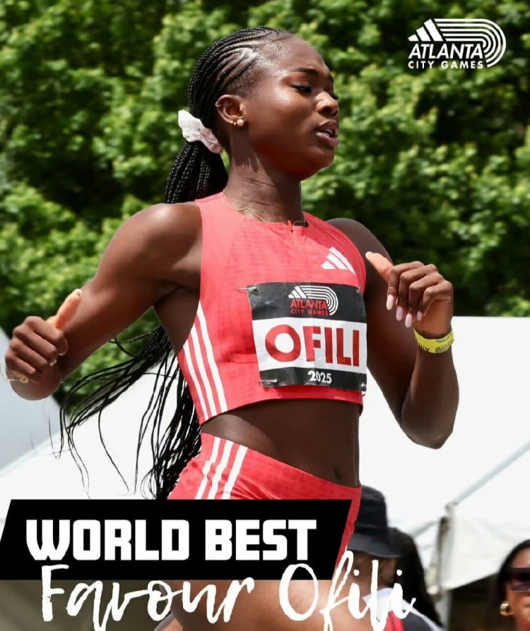 15秒85！奥菲利女子150米打破16秒大关&成首位突破16秒的女选手