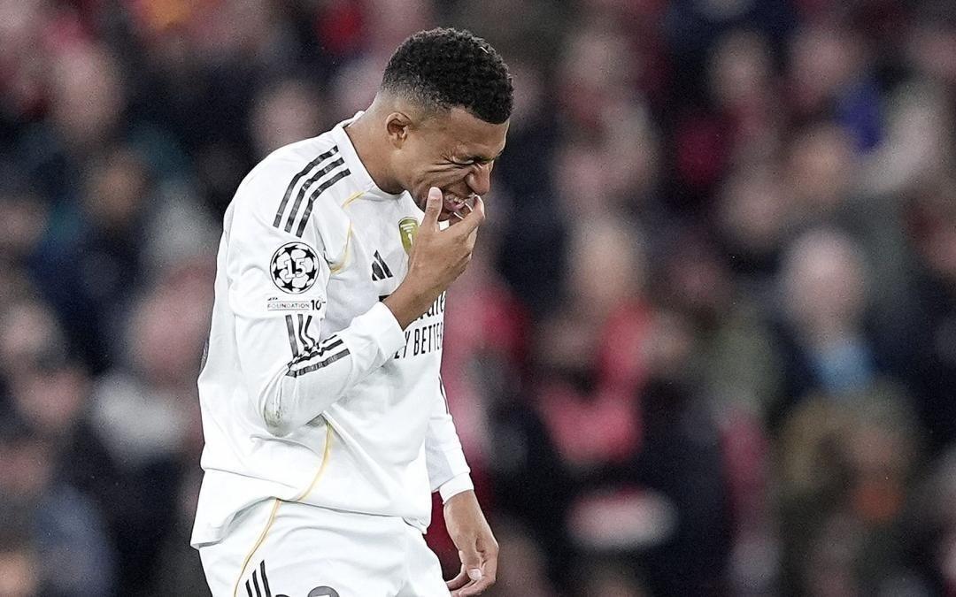 姆巴佩生涯4次对阵利物浦1胜3负，4场比赛仅打进1球