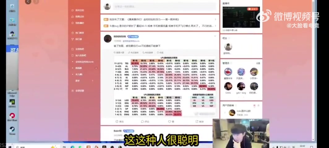 Doinb谈LPL季后赛：BLGTESAL基本确定IG赛程有点难JDG概率大