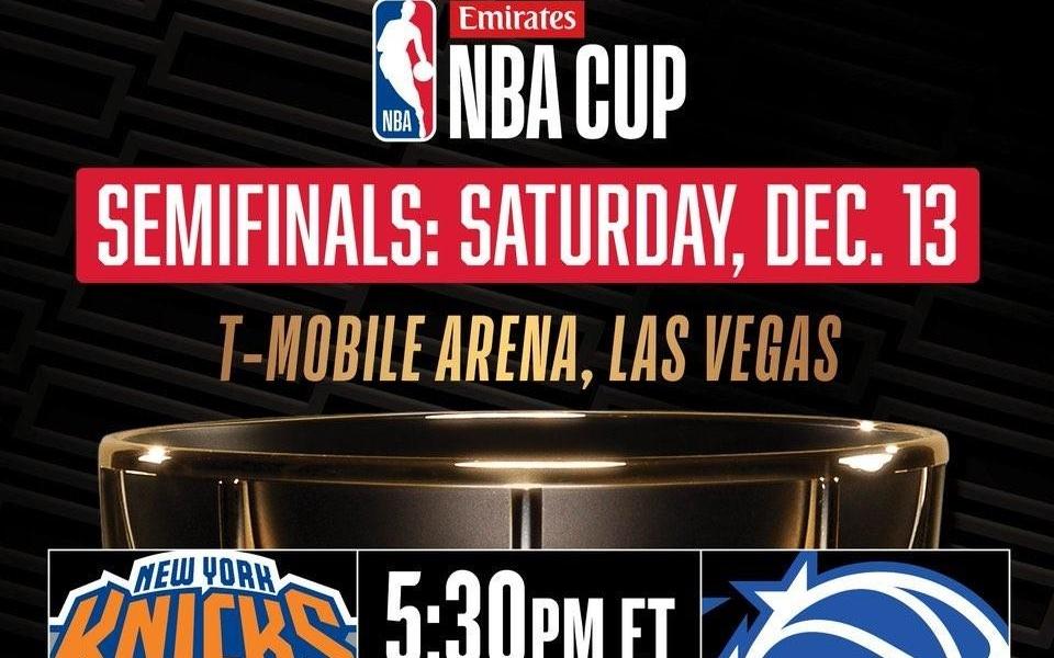 NBA杯半决赛对阵:尼克斯战魔术,雷霆将战马刺