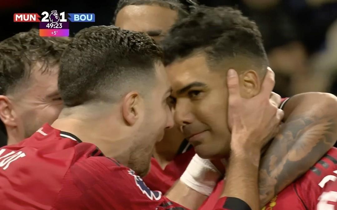 卡塞米罗本赛季联赛打入4球,追平个人单赛季英超进球纪录