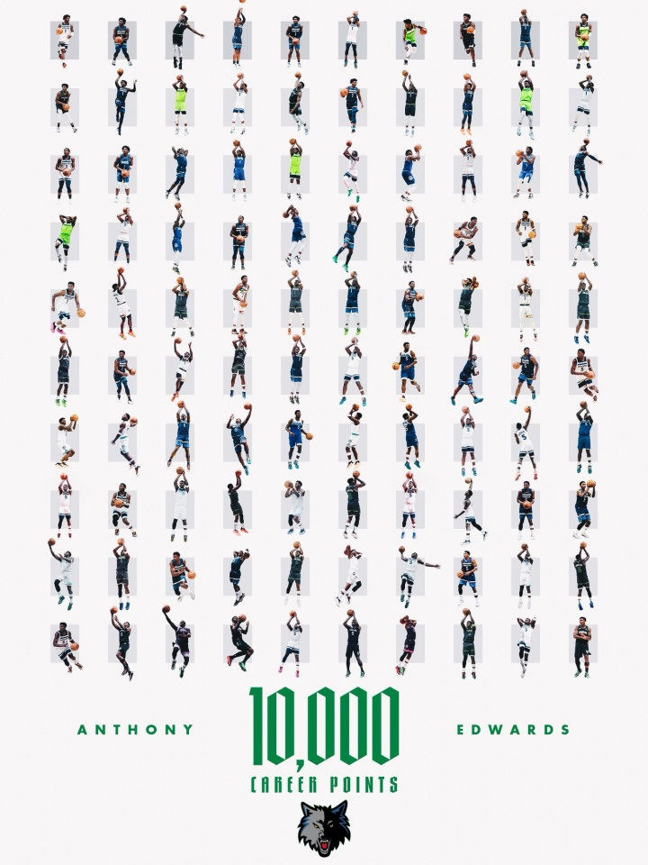 森林狼超湖人升西部第四！爱德华兹突破1万分比肩科比詹姆斯