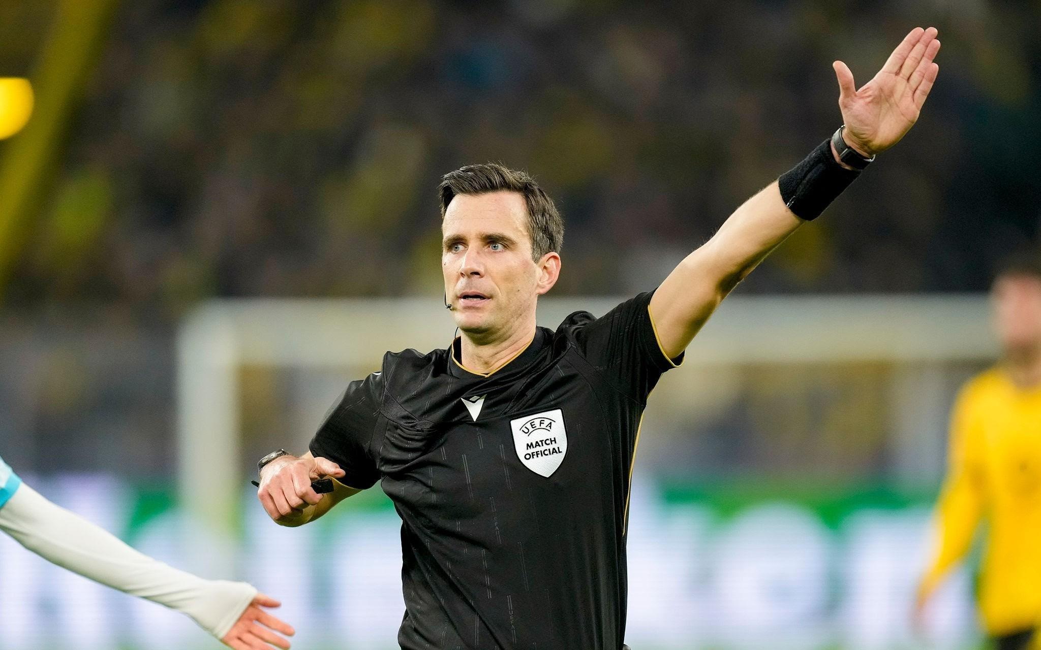 官方：比利时裁判兰布雷希茨将执法欧