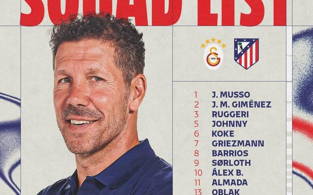 马竞欧冠大名单：阿尔瓦雷斯领衔，冈萨