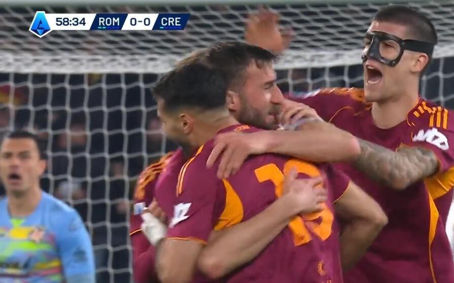 自2017年以来，克里斯坦特意甲15次头球得分所有中场球员第一