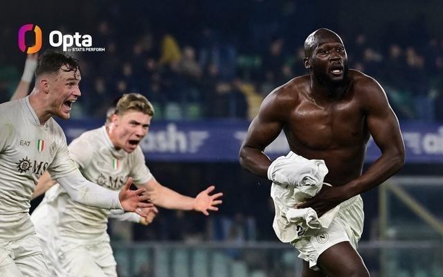 时隔281天再度在联赛进球，为卢卡库五大联赛生涯最长间隔