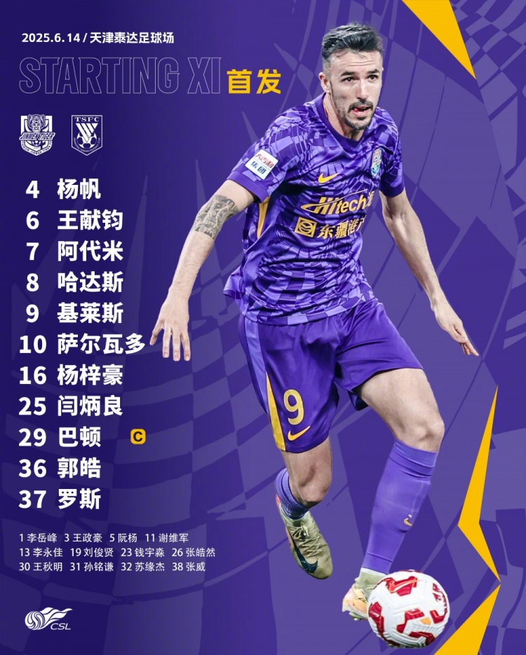 天津津门虎今日首发！