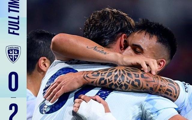 国米近12场对阵卡利亚里10胜2平保持不败，近6次做客保持全胜