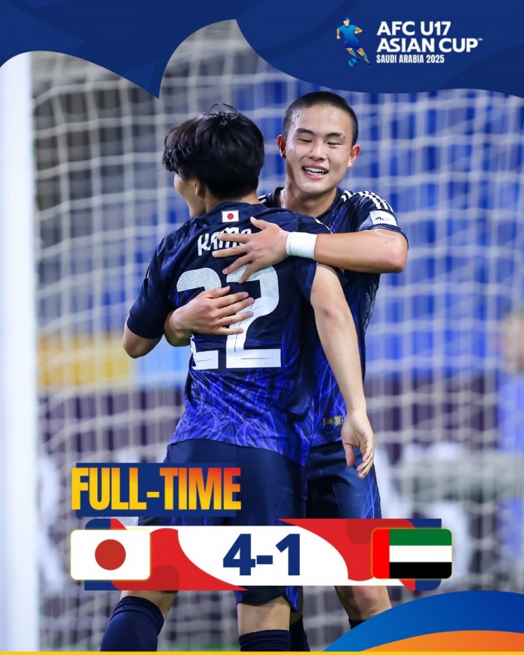 U17亚洲杯小组赛首轮赛果：日本41轻取阿联酋，韩国01不敌印尼