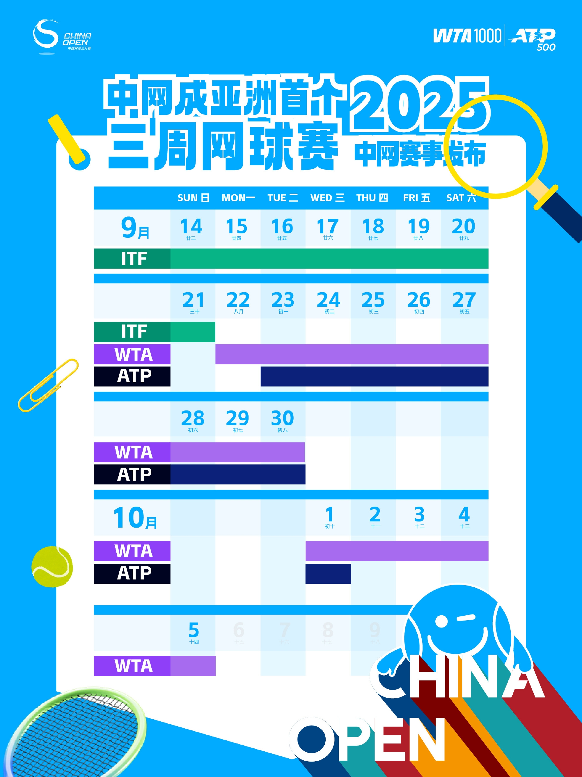 官方：中网举办日期9.1410.5，辛纳&郑钦文&萨巴伦卡等大咖参赛